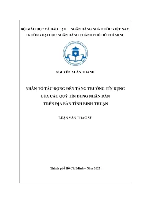 Nhân tố ảnh hưởng đến tăng trưởng tín dụng của Quỹ tín