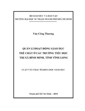 Quản lý hoạt động giáo dục thể chất tại trường tiểu học