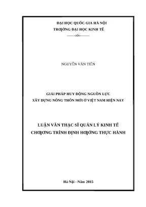 Giải pháp huy động nguồn lực cho xây dựng nông thôn mới