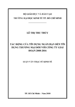 Tác động của tín dụng ngắn hạn đến tín dụng thương mại