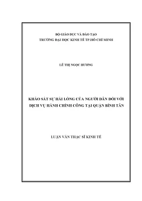 Khảo Sát Sự Hài Lòng Của Người Dân Về Dịch Vụ Hành Chính