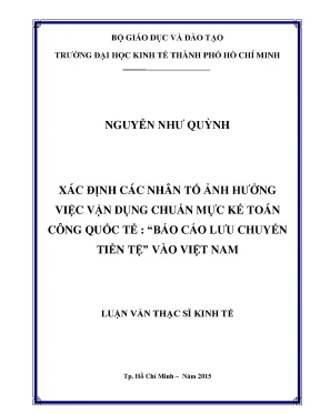 Nhân Tố Ảnh Hưởng Đến Việc Vận Dụng Chuẩn Mực Kế Toán