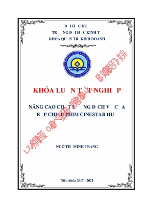 Giải pháp nâng cao chất lượng dịch vụ Cinestar Huế