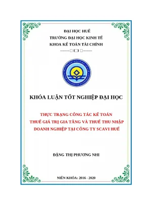 Phân tích Kế toán thuế GTGT & TNDN tại Scavi Huế