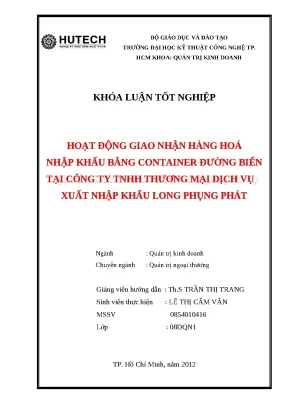 Hoạt động giao nhận hàng hóa nhập khẩu bằng container