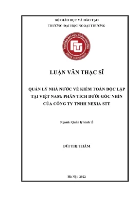 Phân Tích Quản Lý Nhà Nước Về Kiểm Toán Độc Lập Tại Việt Nam