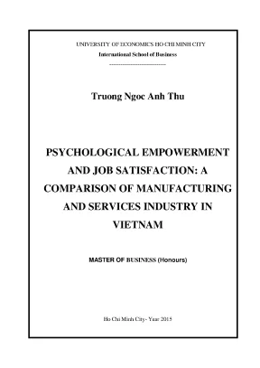 So sánh sự trao quyền tâm lý và sự hài lòng trong công 