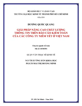 Giải pháp nâng cao chất lượng thông tin báo cáo kiểm