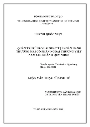 Quản Trị Rủi Ro Lãi Suất Tại Ngân Hàng Thương Mại Cổ