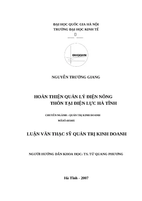 Cải thiện quản lý điện nông thôn tại Hà Tĩnh