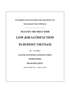 Nghiên cứu về sự không hài lòng trong công việc tại