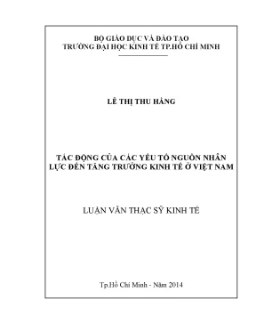 Tác động của nguồn nhân lực đến tăng trưởng kinh tế Việt Nam