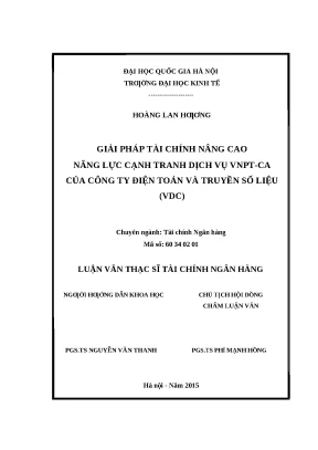 Luận văn: Giải pháp tài chính cho dịch vụ VNPT-CA