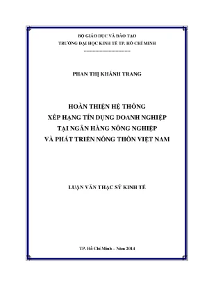Luận văn xếp hạng tín dụng doanh nghiệp tại Agribank