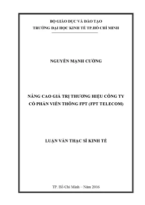 Luận văn thạc sĩ: Giá trị thương hiệu FPT Telecom