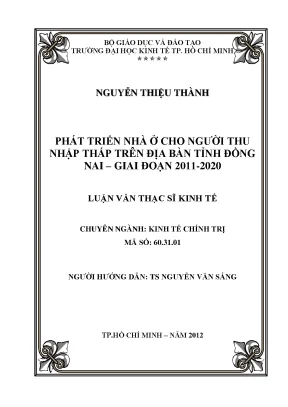 Luận văn: Nhà ở cho người thu nhập thấp tại Đồng Nai