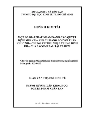 Giải pháp nâng cao quyết định mua nhà chung cư của khách