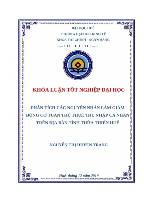 Nguyên Nhân Giảm Động Cơ Tuân Thủ Thuế Thu Nhập Cá Nhân