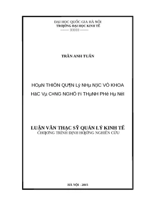 Hoàn thiện quản lý nhà nước về khoa học và công nghệ tại