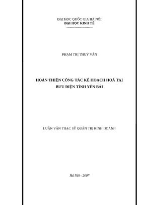 Cải thiện công tác kế hoạch hóa tại Bưu điện Yên Bái