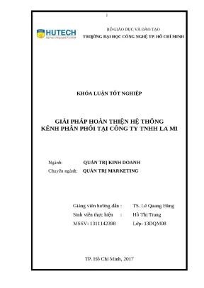 Khóa luận Kênh phân phối: Giải pháp tại Công ty La Mi