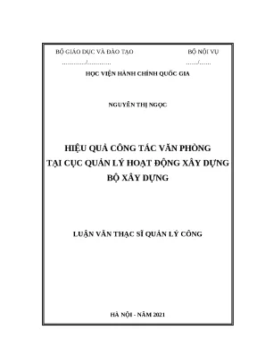 Luận văn hiệu quả công tác văn phòng Cục QLHĐXD (Bộ Xây