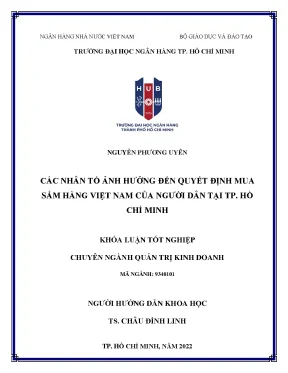 Nhân Tố Ảnh Hưởng Đến Quyết Định Mua Sắm Hàng Việt Nam