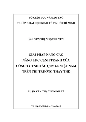Giải pháp nâng cao năng lực cạnh tranh cho Công ty TNHH