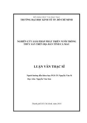Giải pháp phát triển nuôi trồng thủy sản tại Cà Mau