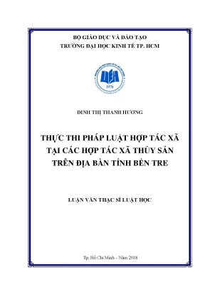 Luận văn: Thực thi pháp luật HTX thủy sản tại Bến Tre
