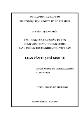 Tác động của các nhân tố đến dòng vốn FDI tại Việt Nam: