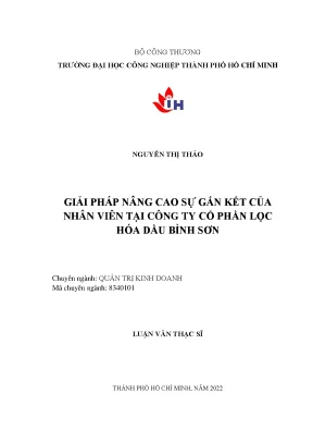 Giải pháp tăng cường sự gắn kết nhân viên tại Công ty