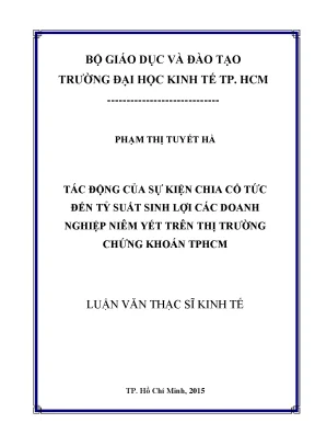 Tác động của chia cổ tức đến tỷ suất sinh lợi doanh