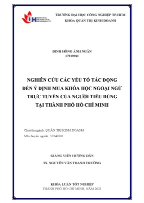Yếu Tố Ảnh Hưởng Đến Ý Định Mua Khóa Học Ngoại Ngữ Trực