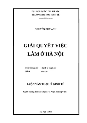 Giải Quyết Việc Làm Tại Hà Nội: Thực Trạng và Giải Pháp