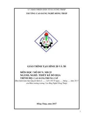 Giáo Trình Thiết Kế Đồ Họa: Tạo Hình 2D và 3D