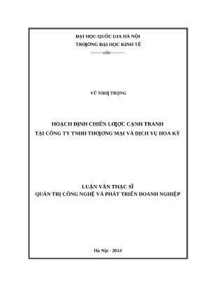 Chiến Lược Cạnh Tranh Tại Công Ty TNHH Thương Mại Và