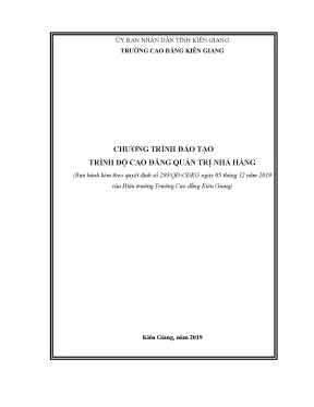 Chương Trình Đào Tạo Quản Trị Nhà Hàng Cao Đẳng Kiên Giang
