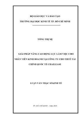 Giải pháp nâng cao động lực làm việc cho nhân viên kinh