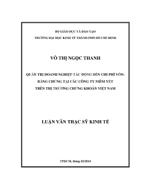 Quản trị DN tác động đến chi phí vốn: Luận văn thạc sĩ