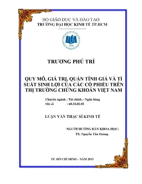 Nghiên cứu quy mô và giá trị cổ phiếu trên thị trường