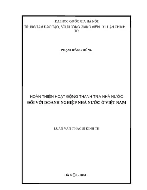 Hoàn thiện hoạt động thanh tra nhà nước đối với doanh