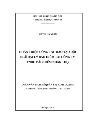 Cải thiện đào tạo đại lý bảo hiểm tại Công ty TNHH Bảo