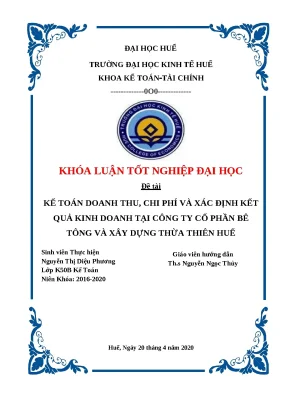 Khóa luận kế toán doanh thu chi phí và xác định KQKD