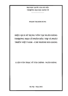 Hiệu Quả Sử Dụng Vốn Tại Ngân Hàng BIDV Chi Nhánh Hà Giang