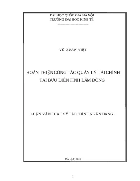 Luận văn: Quản lý tài chính tại Bưu điện tỉnh Lâm Đồng
