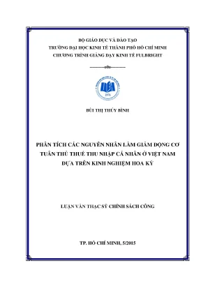 Phân Tích Nguyên Nhân Giảm Động Cơ Tuân Thủ Thuế TNCN Ở