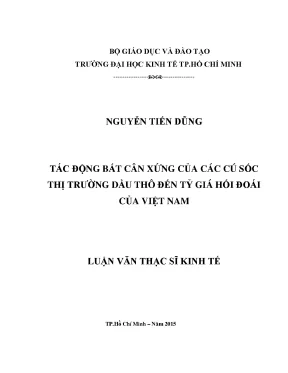 Tác động của cú sốc thị trường dầu thô đến tỷ giá hối