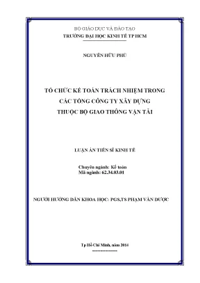 Tổ Chức Kế Toán Trách Nhiệm Trong Các Tổng Công Ty Xây Dựng