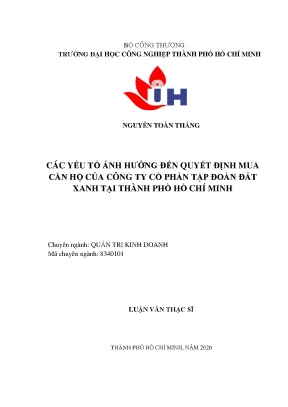 Yếu Tố Ảnh Hưởng Đến Quyết Định Mua Căn Hộ Tại Đất Xanh